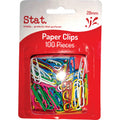 PAPER CLIPS 28MM SML MULTI COLOUR- PK100