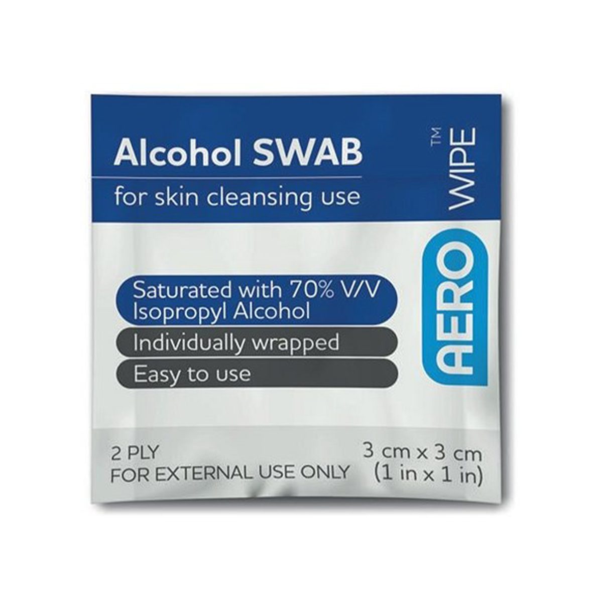 AeroWipe Alcohol Swabs 2Ply 100 Pack