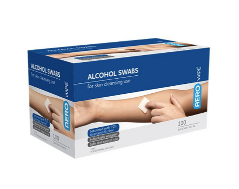AeroWipe Alcohol Swabs 2Ply 100 Pack