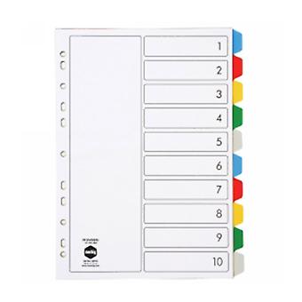 Marbig Divider Pp 10-tab A4 Assorted Milticolou
