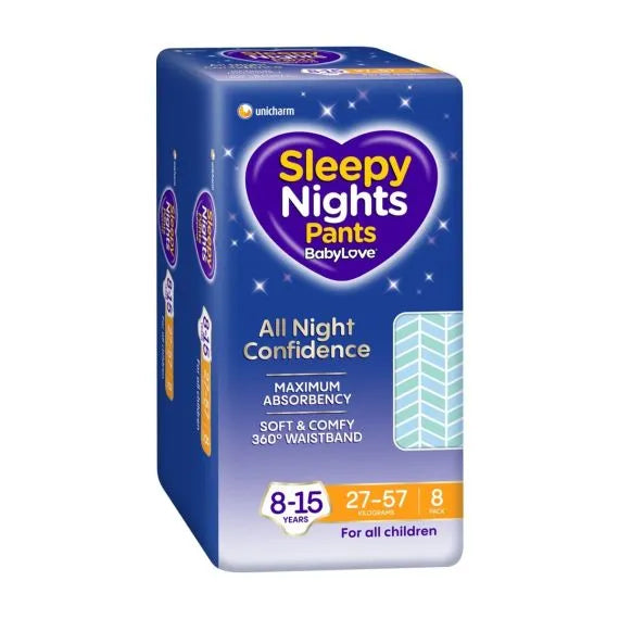 BabyLove SleepyNights Pants 8-15 years (27-57kg) 8 pack
