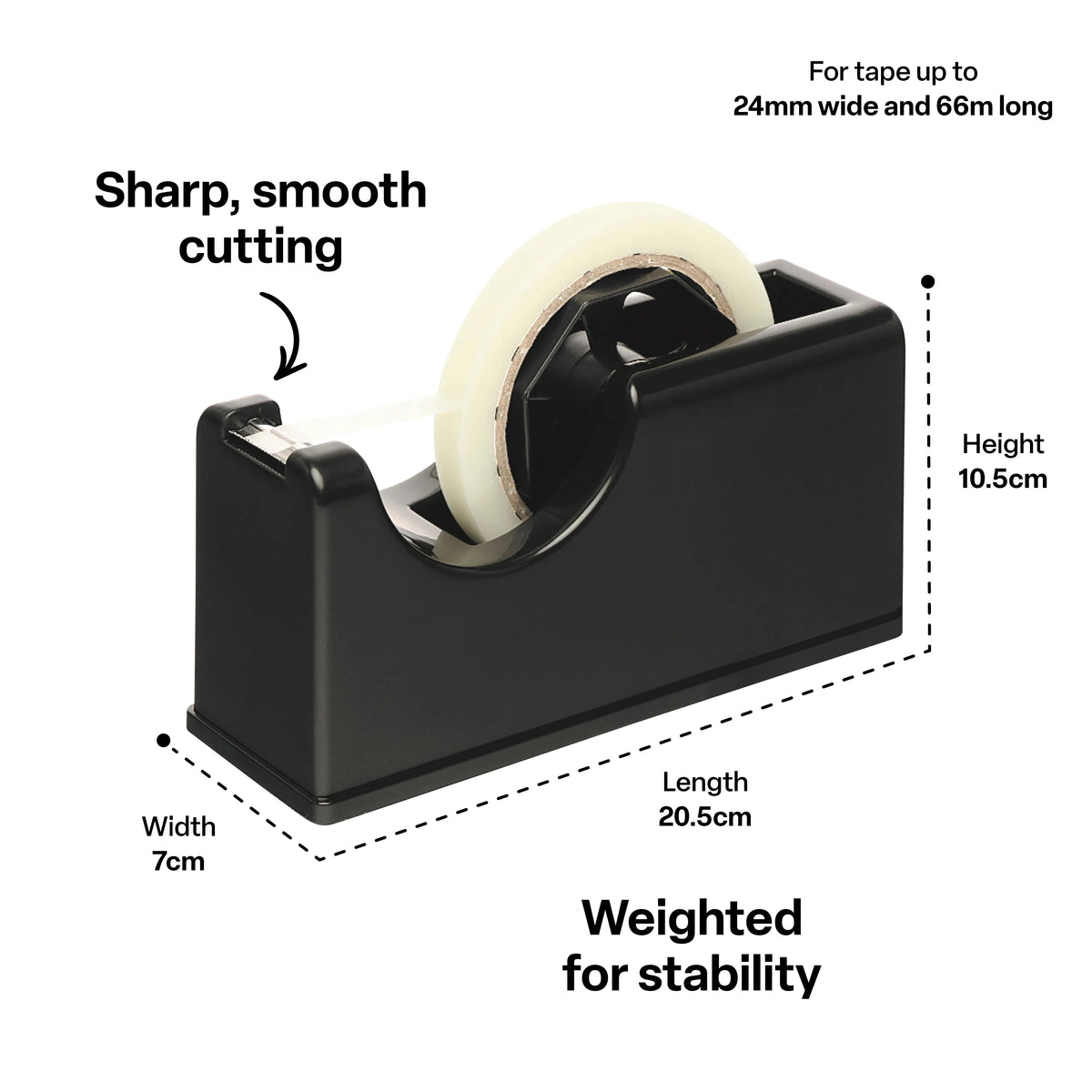 Marbig Tape Dispenser Black