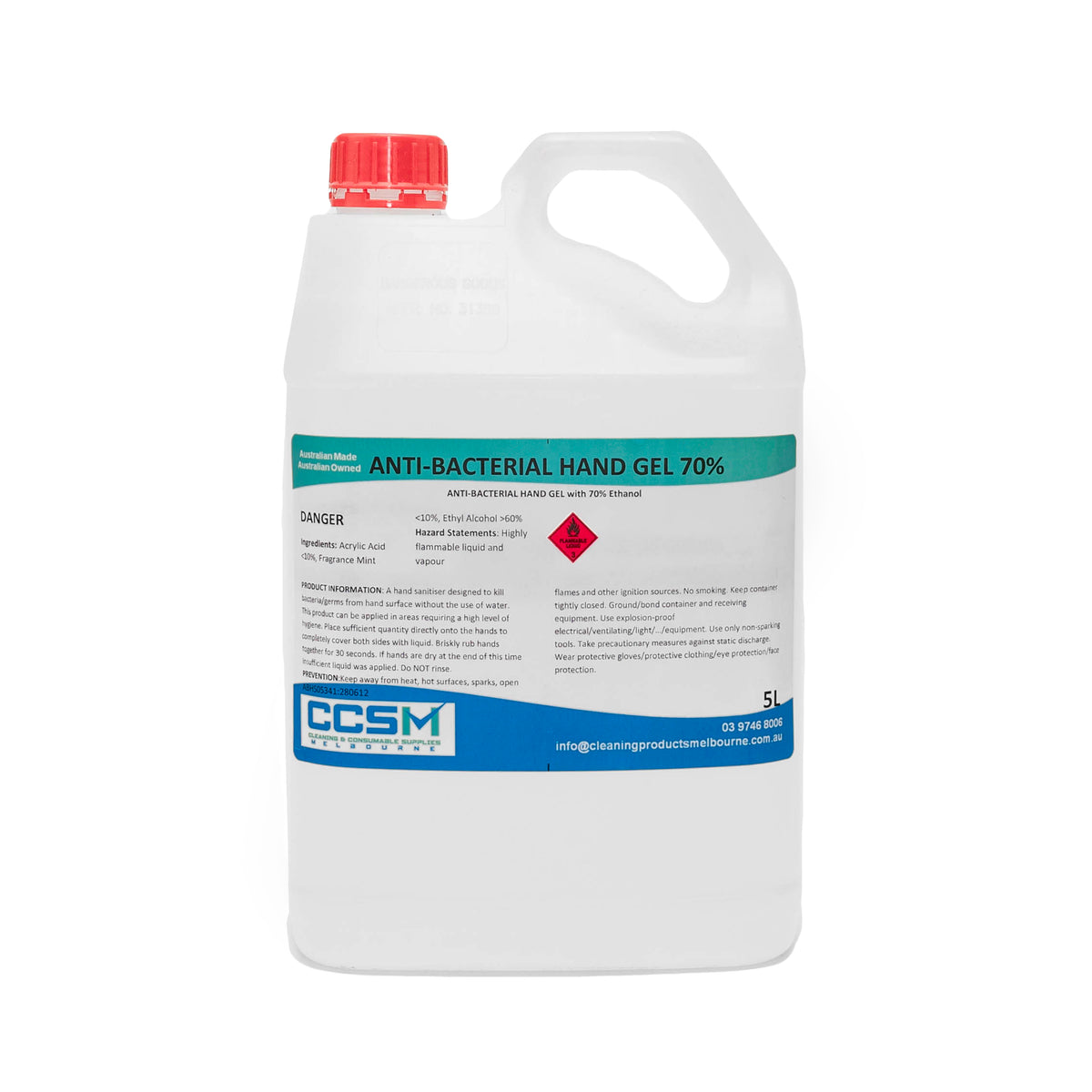 CCSM 70% ALCOHOL BASED ANTI-BACTERIAL HAND GEL 5 LITRE