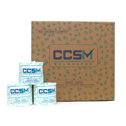 CCSM COMMERCIAL 2 PLY 400 SHEET TOILET TISSUE ROLLS